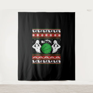 Basketbal Shirten - Basketbal Kerst Shirt Wandkleed