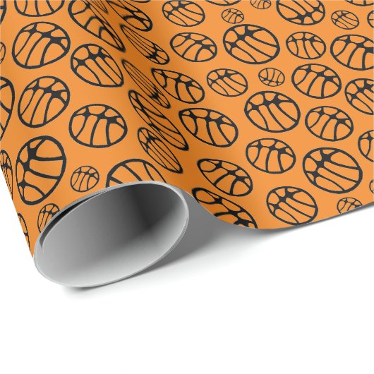 Basketbal Sinaasappel Cadeaupapier (Rol Hoek)