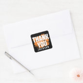 Basketbal Sinaasappel Zwart Verjaardag Dank u Vierkante Sticker (Envelop)