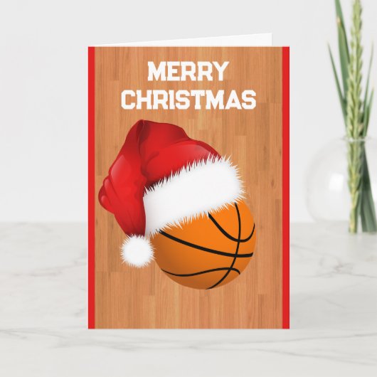 Basketbal & Sinterklaas Aangepaste Kerst Kaarten (Voorkant)