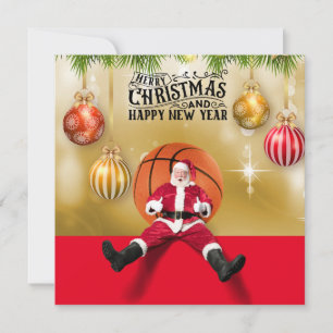 Basketbal Sinterklaas Vrolijk Kerstfeest Nieuwjaar Kaart