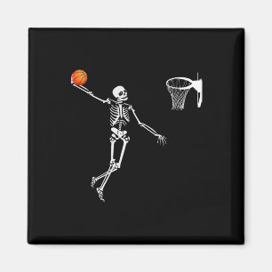 Basketbal Skelet Halloween Art-Dunking Skeleto Magneet