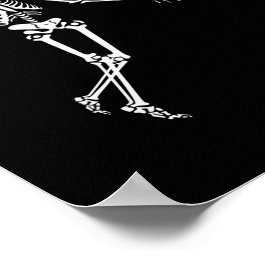 Basketbal Skelet Halloween Art-Dunking Skeleto Poster (Hoek)