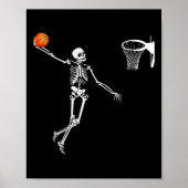 Basketbal Skelet Halloween Art-Dunking Skeleto Poster (Voorkant)