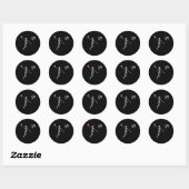 Basketbal Skelet Halloween Art-Dunking Skeleto Ronde Sticker (Vel)