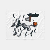 Basketbal Skelet Halloween Skeleton Basketbal Fleece Deken (Voorkant (Horizontaal))