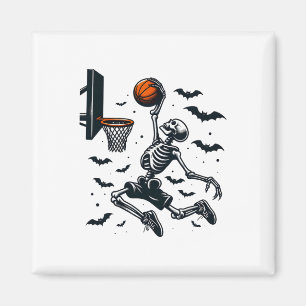 Basketbal Skelet Halloween Skeleton Basketbal Magneet