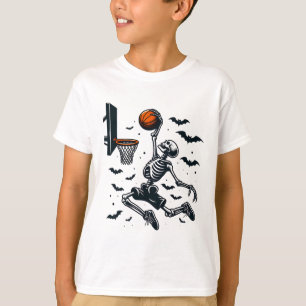 Basketbal Skelet Halloween Skeleton Basketbal T-shirt