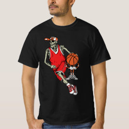 Basketbal Skelet Speler Fan Coach Ball Hallowe T-shirt