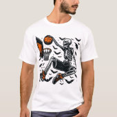 Basketbal Skeleton Halloween Speler T-shirt (Voorkant)