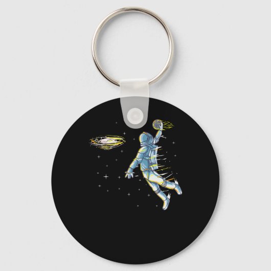 Basketbal Slam Dunk Astronaut Space Sleutelhanger (Voorkant)