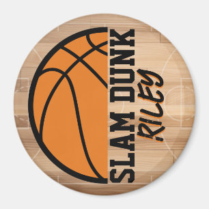 Basketbal Slam Dunk gepersonaliseerd Magneet
