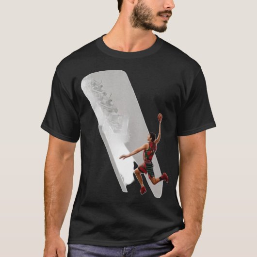 Basketbal Slam Dunk Grafische T-Shirt (Voorkant)