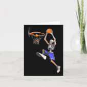 Basketbal Slam Dunk Skeleton Halloween Kaart (Voorkant)
