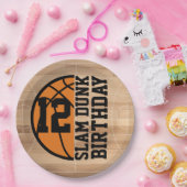 Basketbal Slam Dunk Verjaardagsfeest Papieren Bordje (Feest)