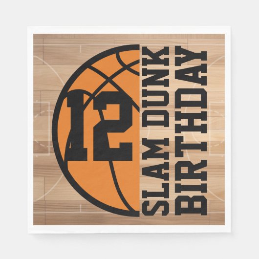 Basketbal Slam Dunk Verjaardagsfeest Servet (Voorkant)