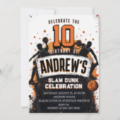 Basketbal Slam Dunk Verjaardagsfeestje Uitnodiging (Voorkant)