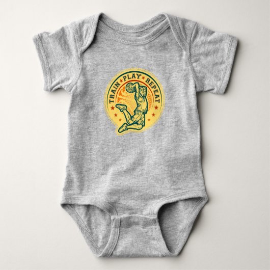 Basketbal Slam Dunk Vintage Ontwerp Romper (Voorkant)