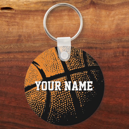 Basketbal sleutelhanger cadeau met aangepaste naam (Voorkant)
