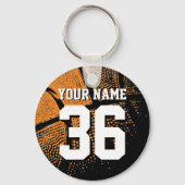 Basketbal sleutelhanger met je eigen shirt nummer (Voorkant)