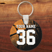 Basketbal sleutelhanger met je eigen shirt nummer (Voorkant)