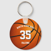 basketbal sleutelhanger met teamnaam (Voorkant)