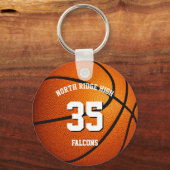 basketbal sleutelhanger met teamnaam (Voorkant)