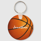 basketbal sleutelhanger met teamnaam (Achterkant)