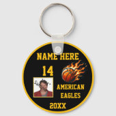 Basketbal Sleutelhangers met Flame Foto B@G (Voorkant)