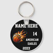 Basketbal Sleutelhangers met Flame White (Achterkant)