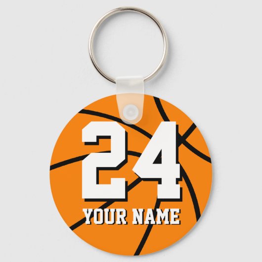 Basketbal sleutelhangers nummer 24 | Aanpasbaar (Voorkant)