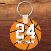 Basketbal sleutelhangers nummer 24 | Aanpasbaar (Voorkant)