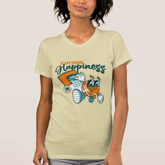 Basketbal smash dunk geluk t-shirt (Voorkant)