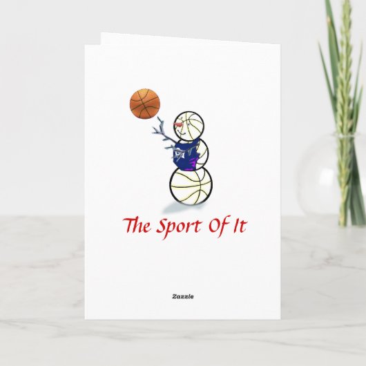Basketbal Sneeuwman Kerst Kaarten (Achterkant)