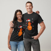 Basketbal Sneeuwman Kerstman Kerstmis Pet Grappig T-shirt (Unisex)