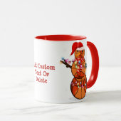 Basketbal Sneeuwman Kerstmis Licht Xmas Mok (Voorkant rechts)