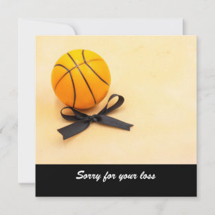 Basketbal sorry voor je verlies met zwarte lint kaart