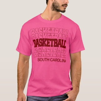 Basketbal South Carolina in moderne gestapelde bri T-shirt