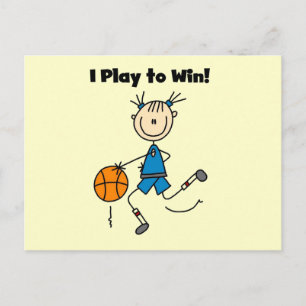 Basketbal speel om te winnen T-shirts en cadeaus Briefkaart