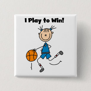 Basketbal speel om te winnen T-shirts en cadeaus Vierkante Button 5,1 Cm