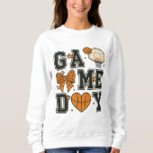 Basketbal Spel Dag T-Shirt Design met Bow & Hear (Voorkant)