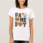 Basketbal Spel Dag T-Shirt Design met Bow & Hear (Voorkant)