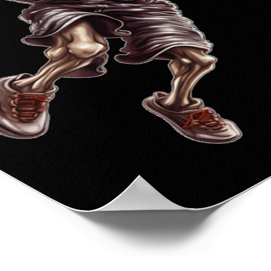 Basketbal spelen Cool Grappig Halloween 1 Poster (Hoek)