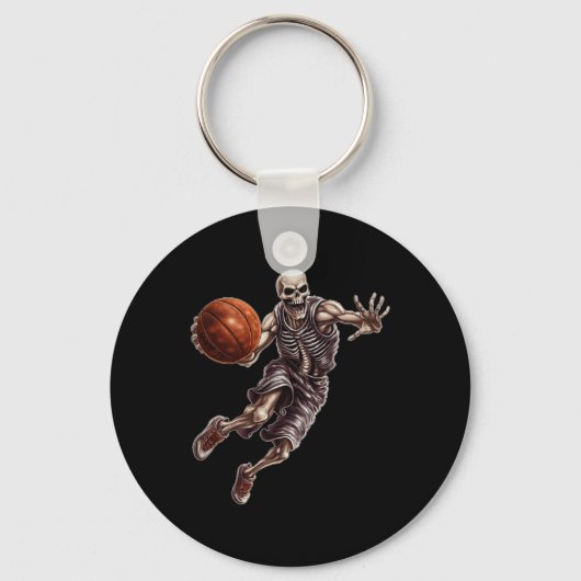 Basketbal spelen Cool Grappig Halloween 1 Sleutelhanger (Voorkant)