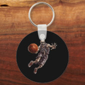 Basketbal spelen Cool Grappig Halloween 1 Sleutelhanger (Voorkant)