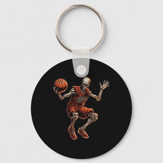 Basketbal spelen Cool Grappig Halloween Sleutelhanger (Voorkant)