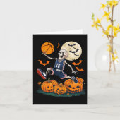 Basketbal spelen Halloween Mannen Boys Basketbal Kaart (Gele Bloem)