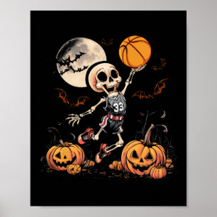 Basketbal spelen Halloween Mannen Boys Basketbal Poster