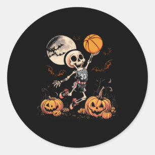 Basketbal spelen Halloween Mannen Boys Basketbal Ronde Sticker