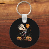 Basketbal spelen Halloween Mannen Boys Basketbal Sleutelhanger (Voorkant)